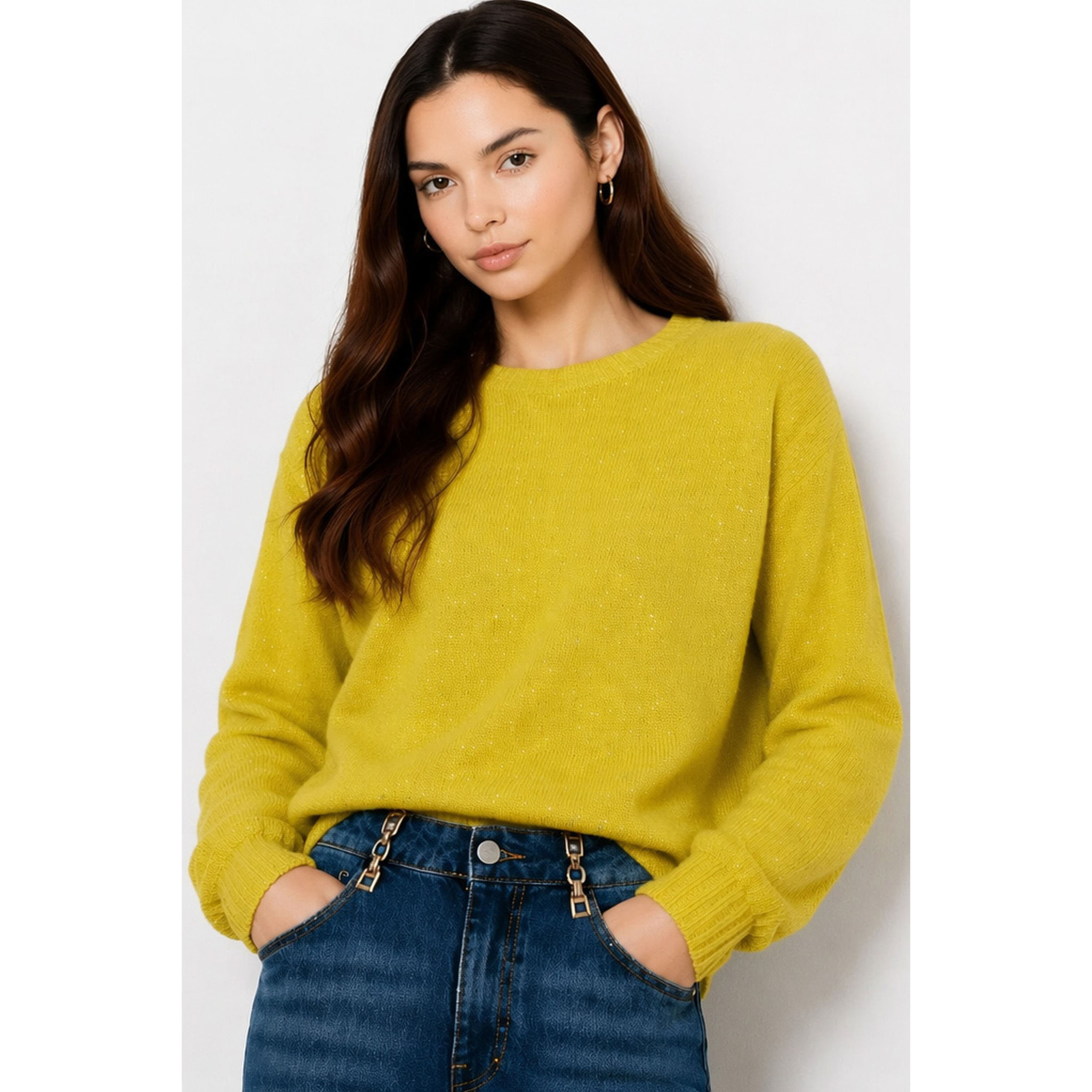 Kocca - Maglia da donna a maniche lunghe in mohair con paillettes Donna