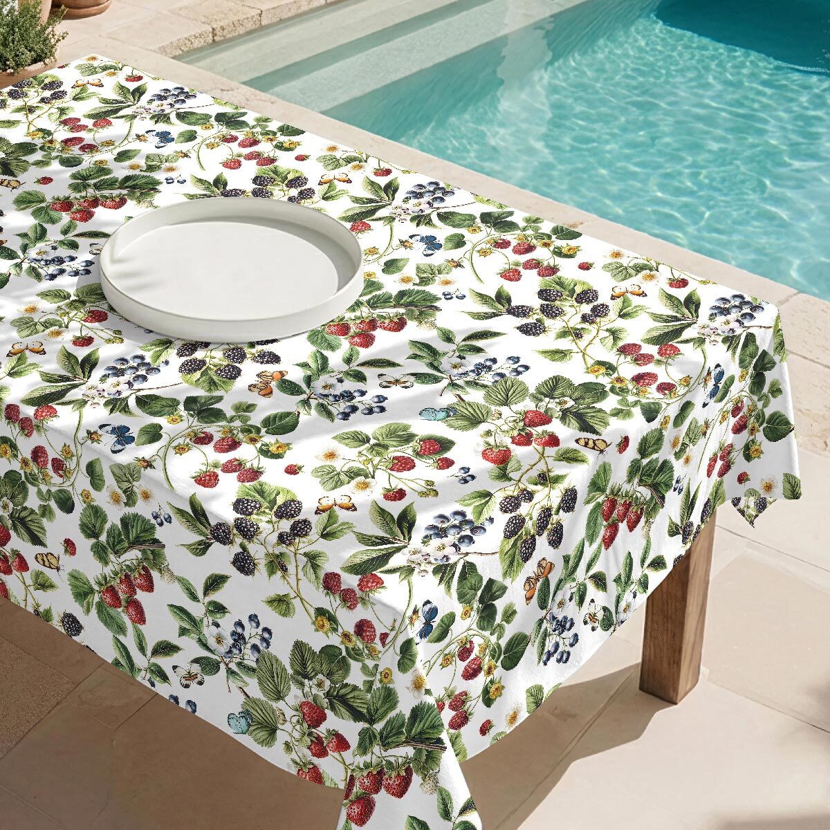 Mantel antimanchas Frutas bosque - 100% algodón -
