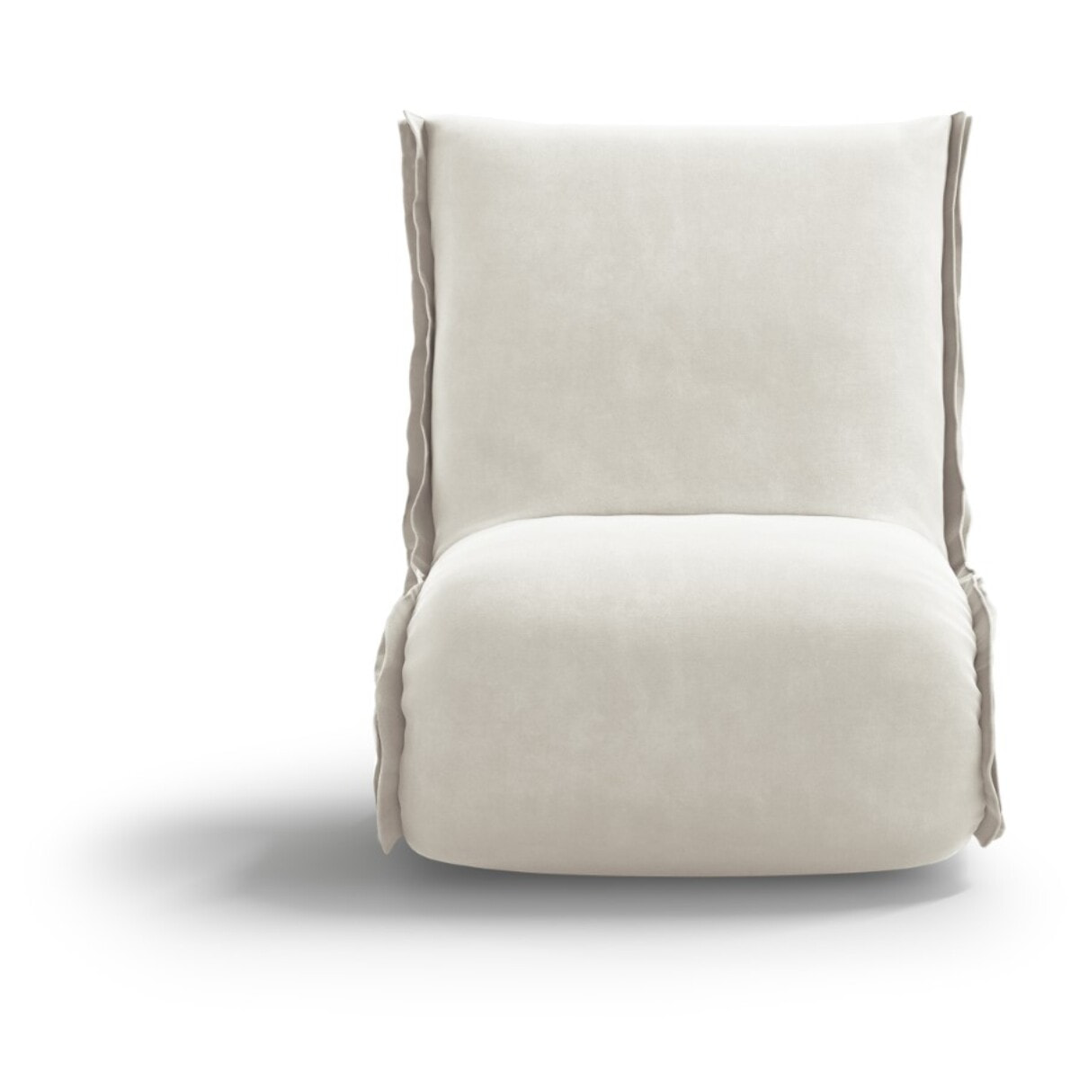 Fauteuil "Adeline" en velours beige clair