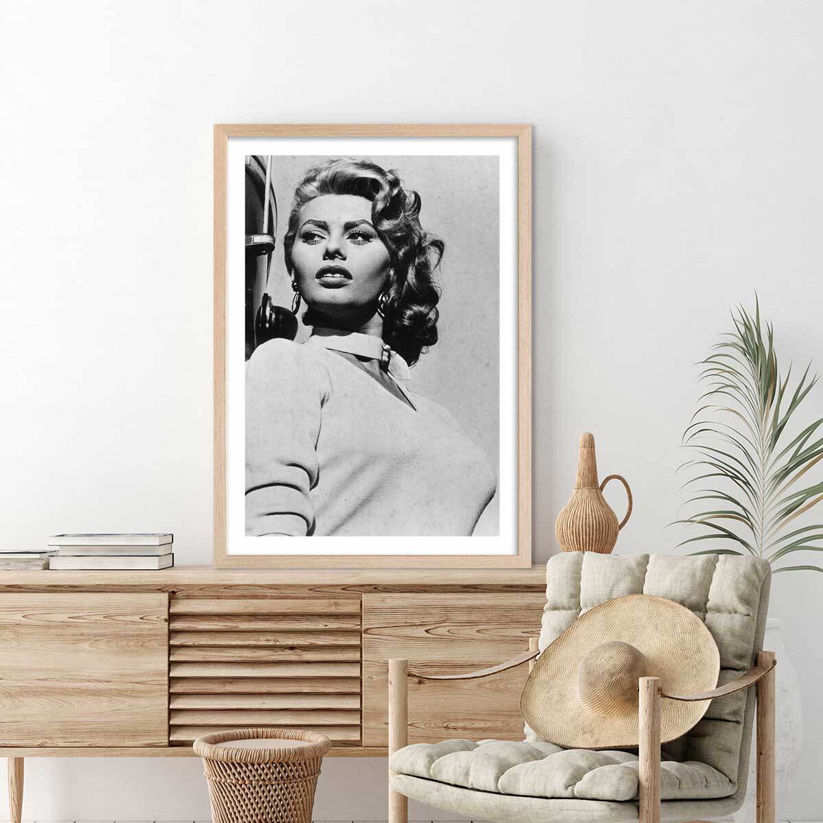 Affiche de film Sophia Loren, La chance d'être femme, 1955 Affiche + cadre en bois - Chêne