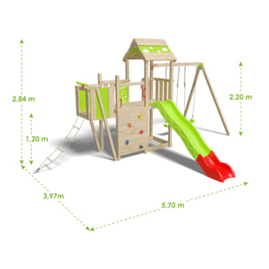 Aire de jeux bois 2,20 m STARRY XPRESSION - 10 enfants