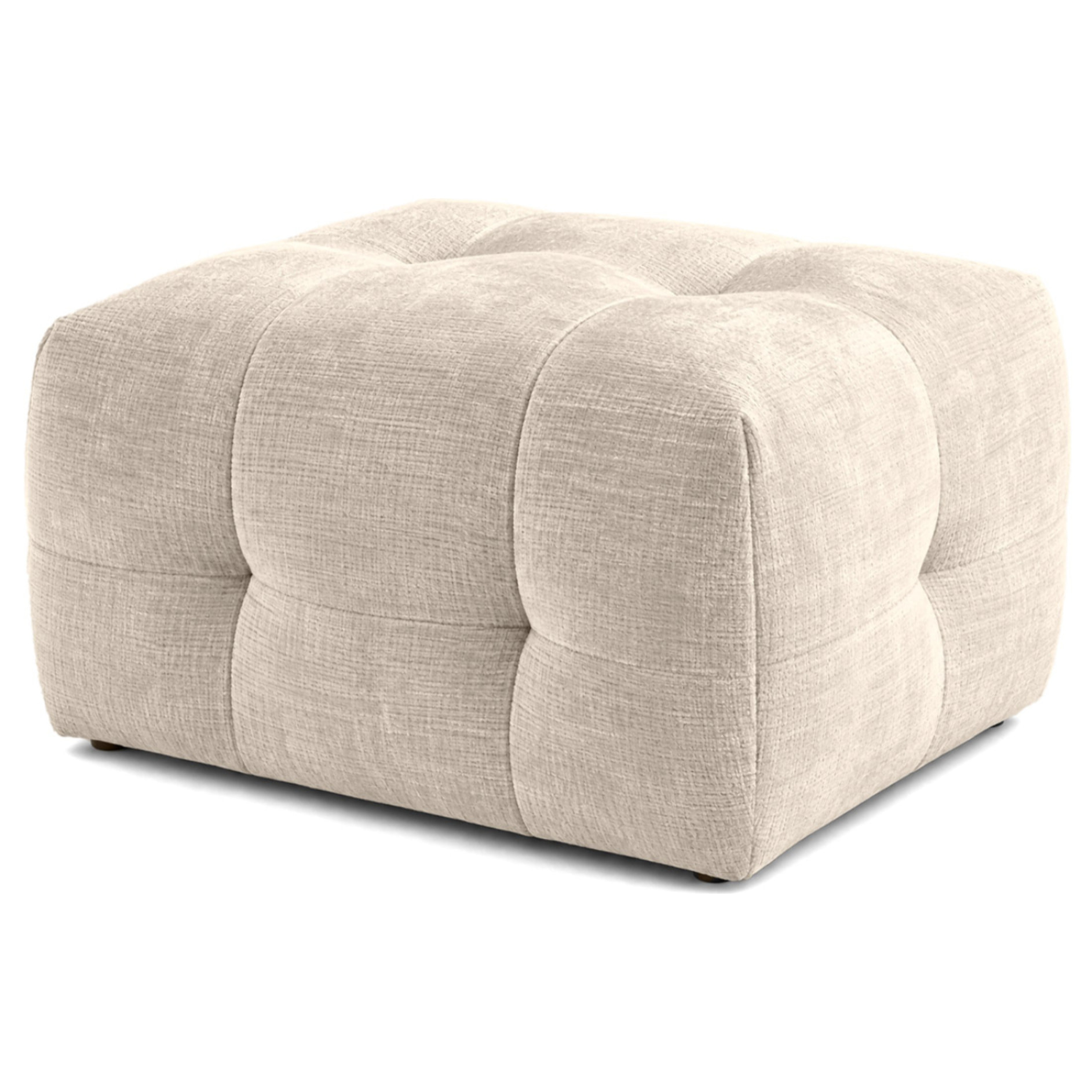 Diane - pouf en velours texturé - Beige