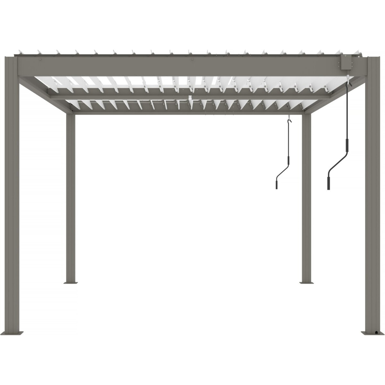 Pergola bioclimatique avec led "Windsor premium" en aluminium 3 x 4 - Taupe