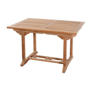 HARRIS - SALON DE JARDIN EN BOIS TECK 4/6 pers - 1 Table rectangulaire extensible 120/180*90 cm et 6 chaises