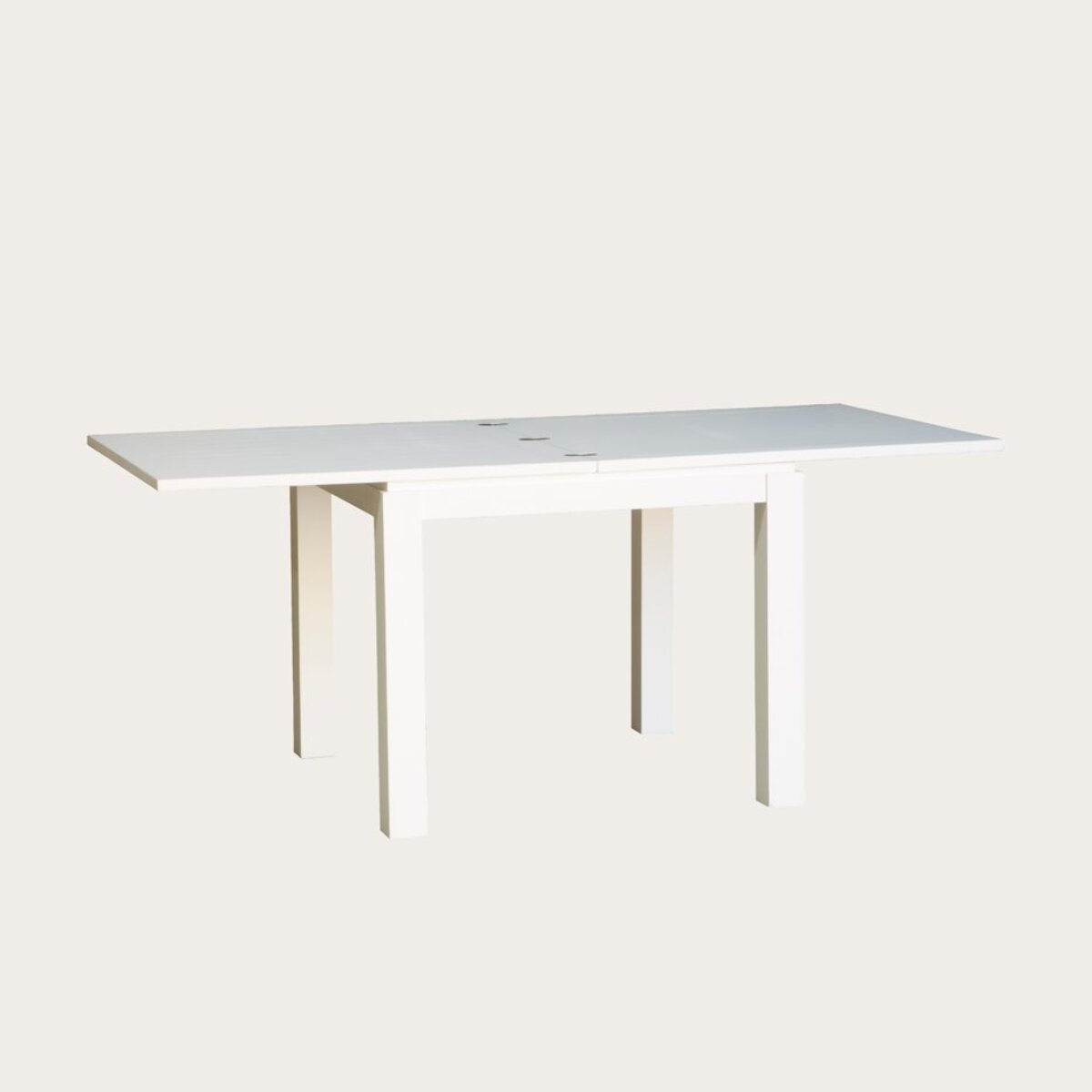 Table à manger extensible Blay -panneau de mdf et laqué blanc-couleur laqué blanc mat 90 x 78 x 90 cm