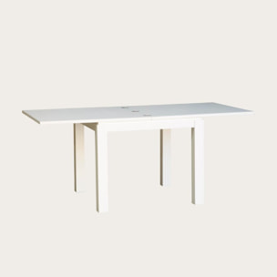 Table à manger extensible Blay -panneau de mdf et laqué blanc-couleur laqué blanc mat 90 x 78 x 90 cm