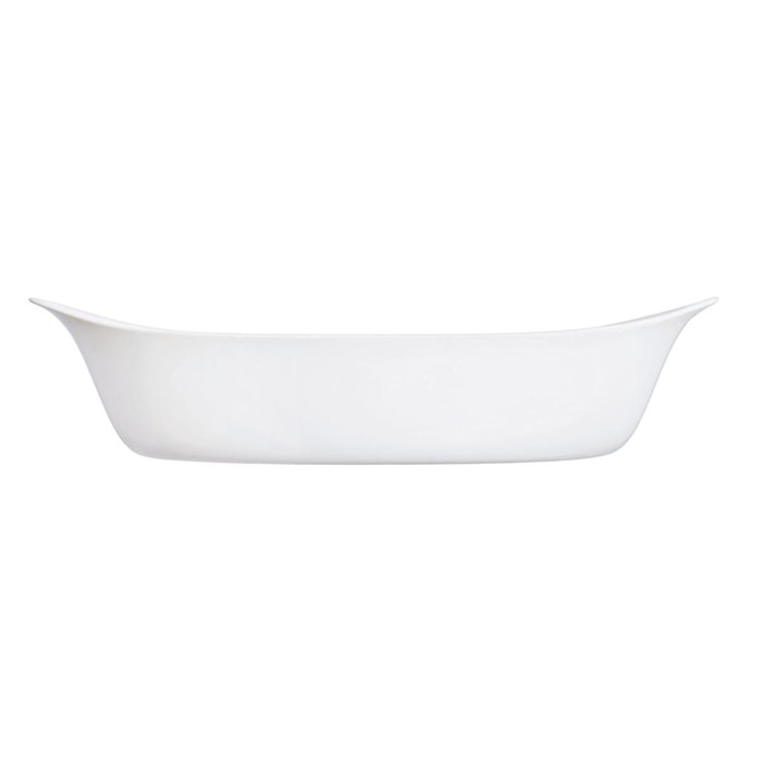 Plat à four ovale blanc 38X23cm Smart Cuisine Carine 250°C - Luminarc - Opale culinaire extra léger et résistant