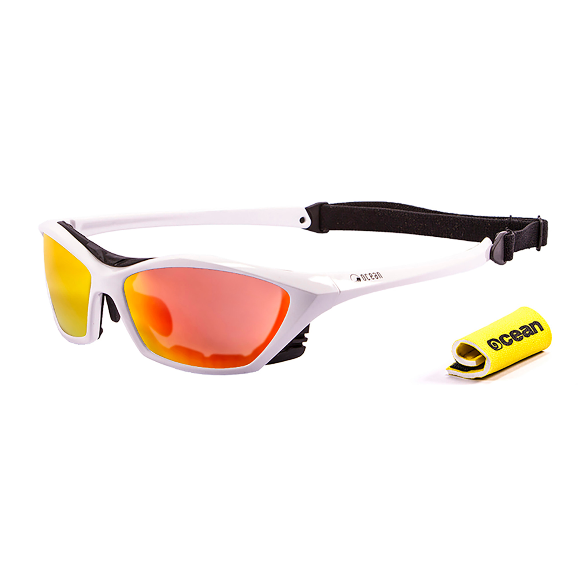 Gafas de deportes acuáticos OCEAN LAKE GARDA - Blanco brillante / Revo roja