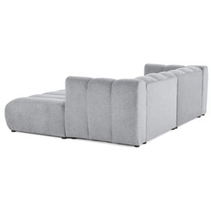 Debbie - canapé modulable droit 3 places avec double méridienne - assise profonde - en tissu texturé - Gris