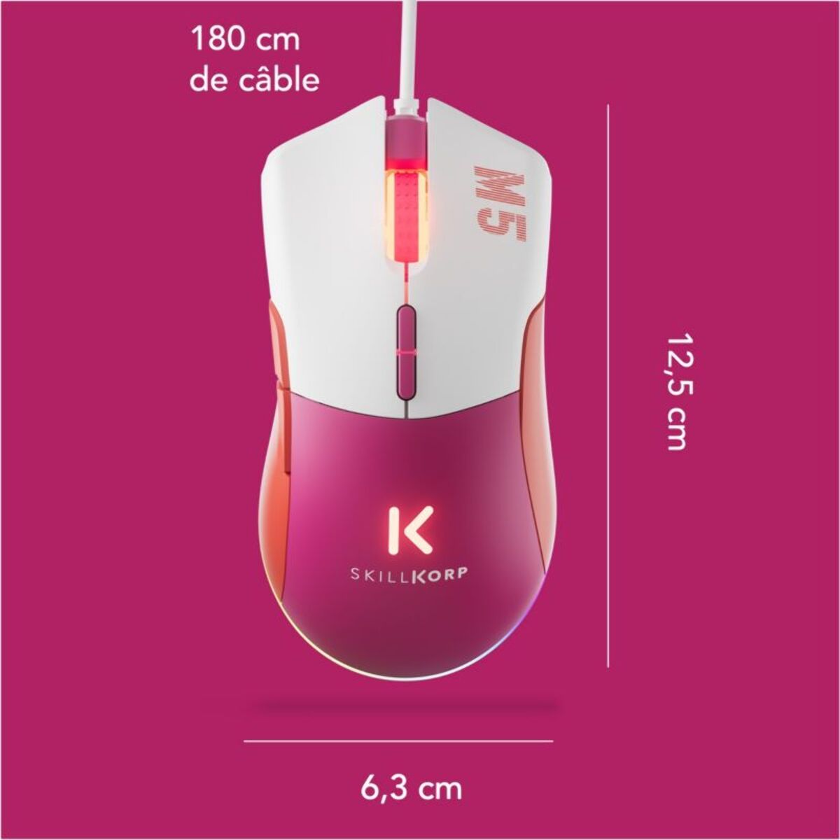 Souris Gamer Filaire SKILLKORP M5 MAGENTA Access