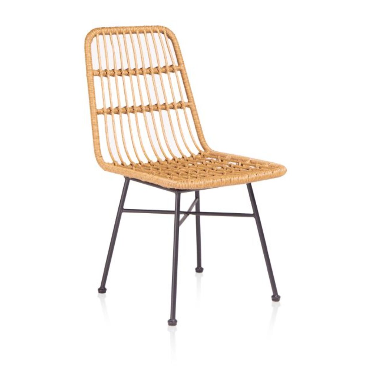 Pack 4 sillas de comedor Malai Ratán - Negro