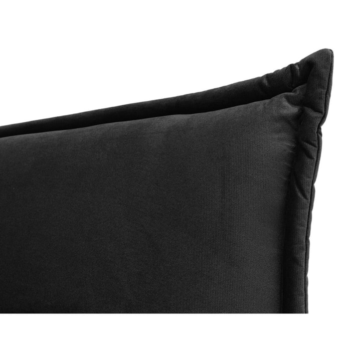 Emy - lit coffre - 180x200 cm - en velours - sommier inclus - Noir