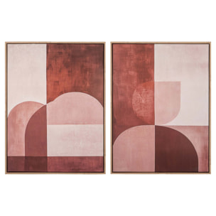 Set 2 Cuadros 50% Pintado A Mano 63x4x83 Cm