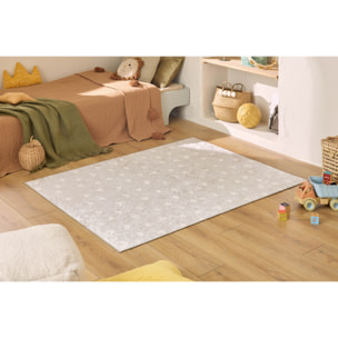 HAPPY - Tapis enfant lavable à motif cœur - Beige