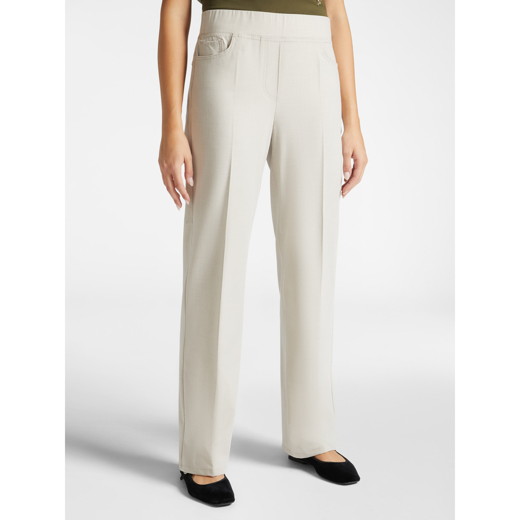 Elena Mirò - Pantalones wide leg pull on - Beige