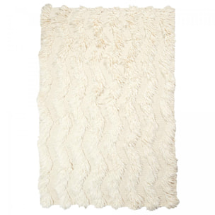 Tapis Nehi tissé main en coton hypoallergénique beige