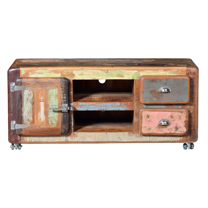 Mueble TV de Madera Reciclada 135 Cm Estilo Vintage Industrial