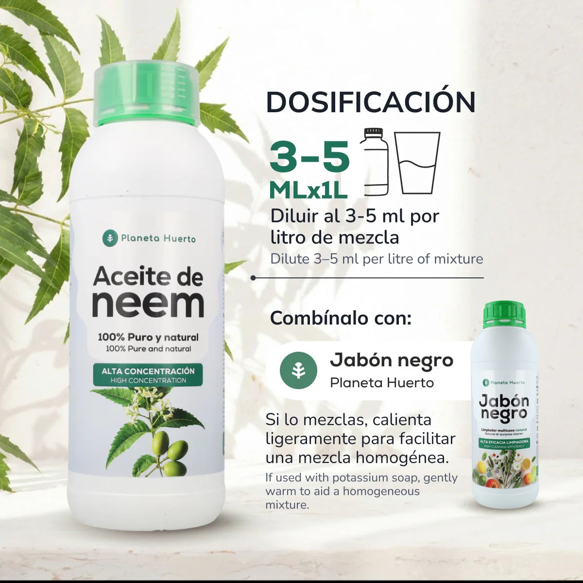 Aceite de Neem 100% Puro y Natural Planeta Huerto 1L