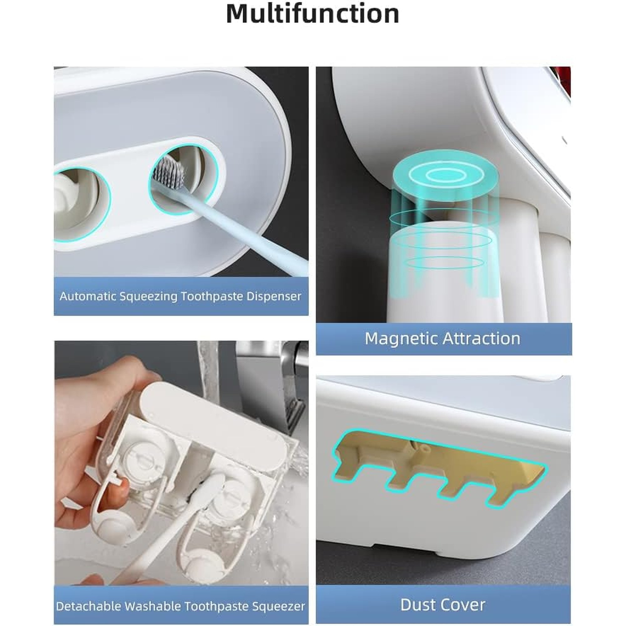 Soporte para cepillo de dientes con exprimidor automático de pasta