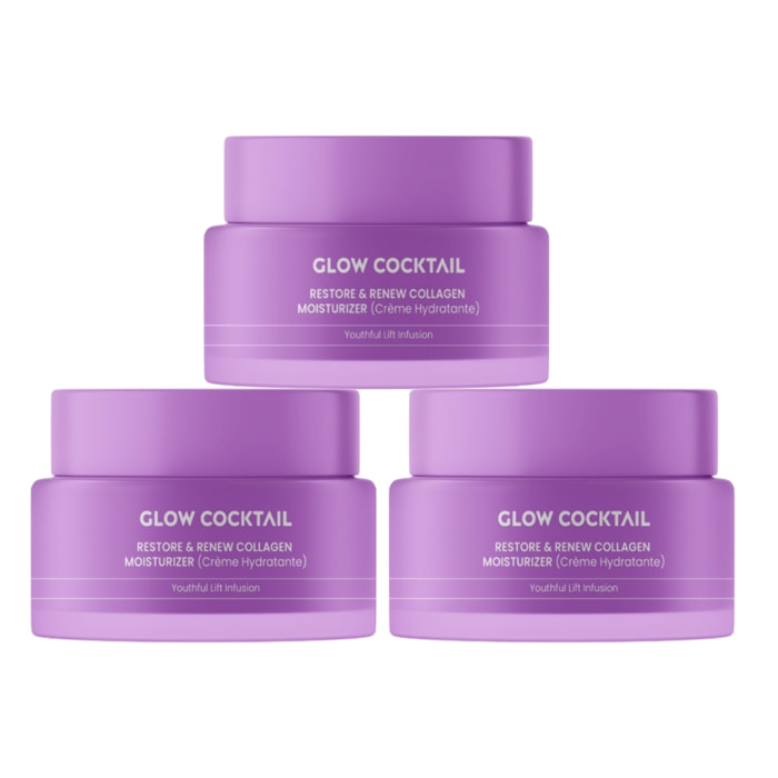 Trío hidratante de colágeno restaurador y renovador