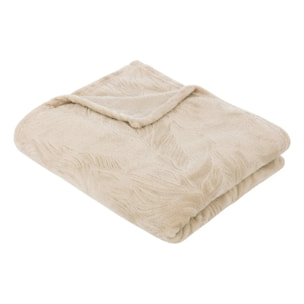 Plaid flanelle Roy beige 125x150cm