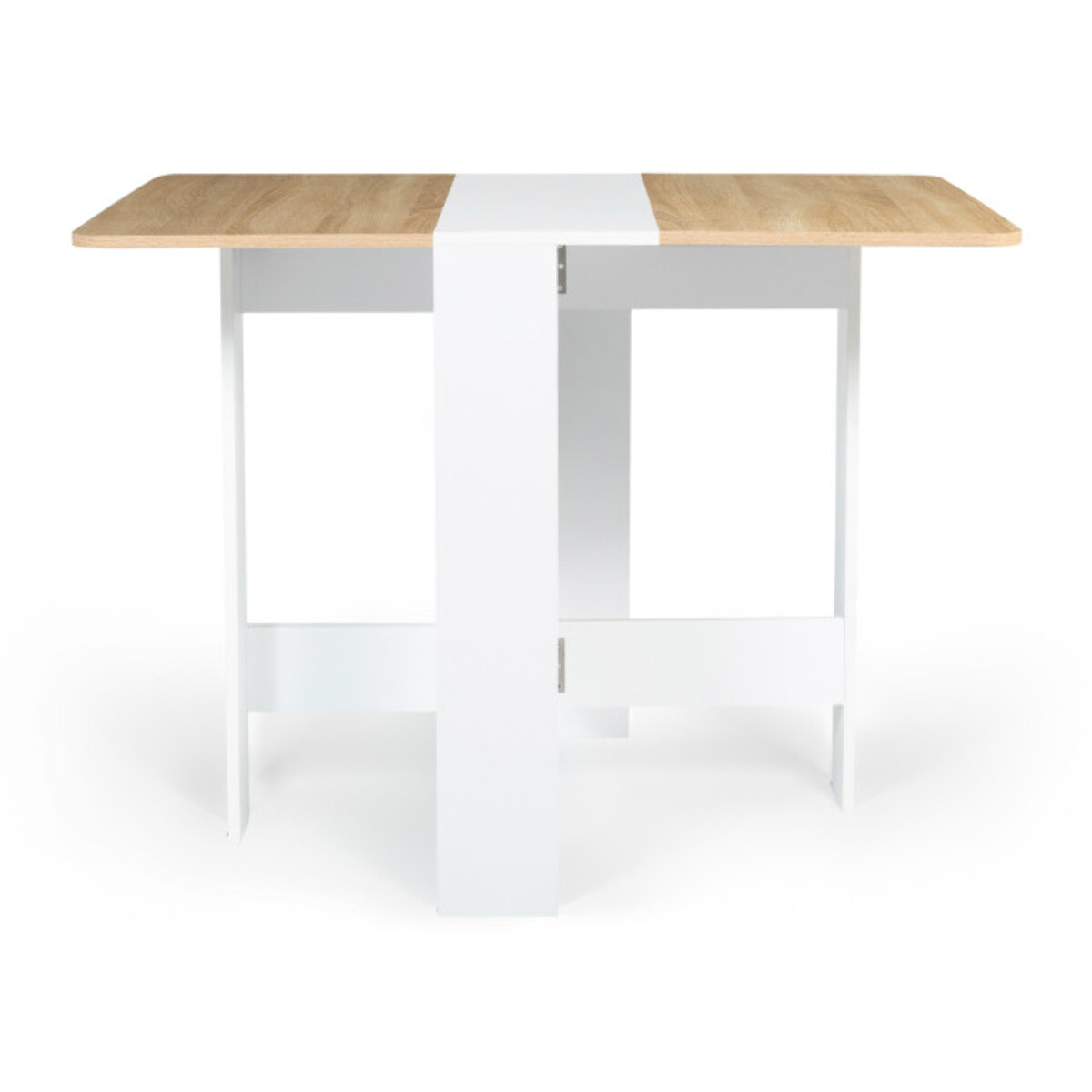 Table à manger dépliable Edi bois et blanc