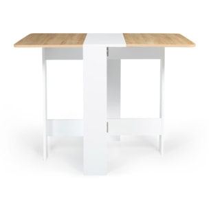 Table à manger dépliable Edi bois et blanc