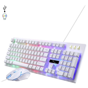 Pack gaming G20 de teclado y ratón con luces RGB. Ratón 1600dpi.