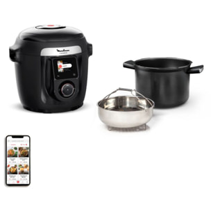 Cookeo MOULINEX CE952810 noir wifi 6 L, 9 modes de cuisson, 150 recettes