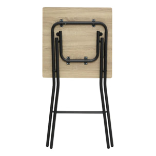 Table de bar pliante 2 places effet bois