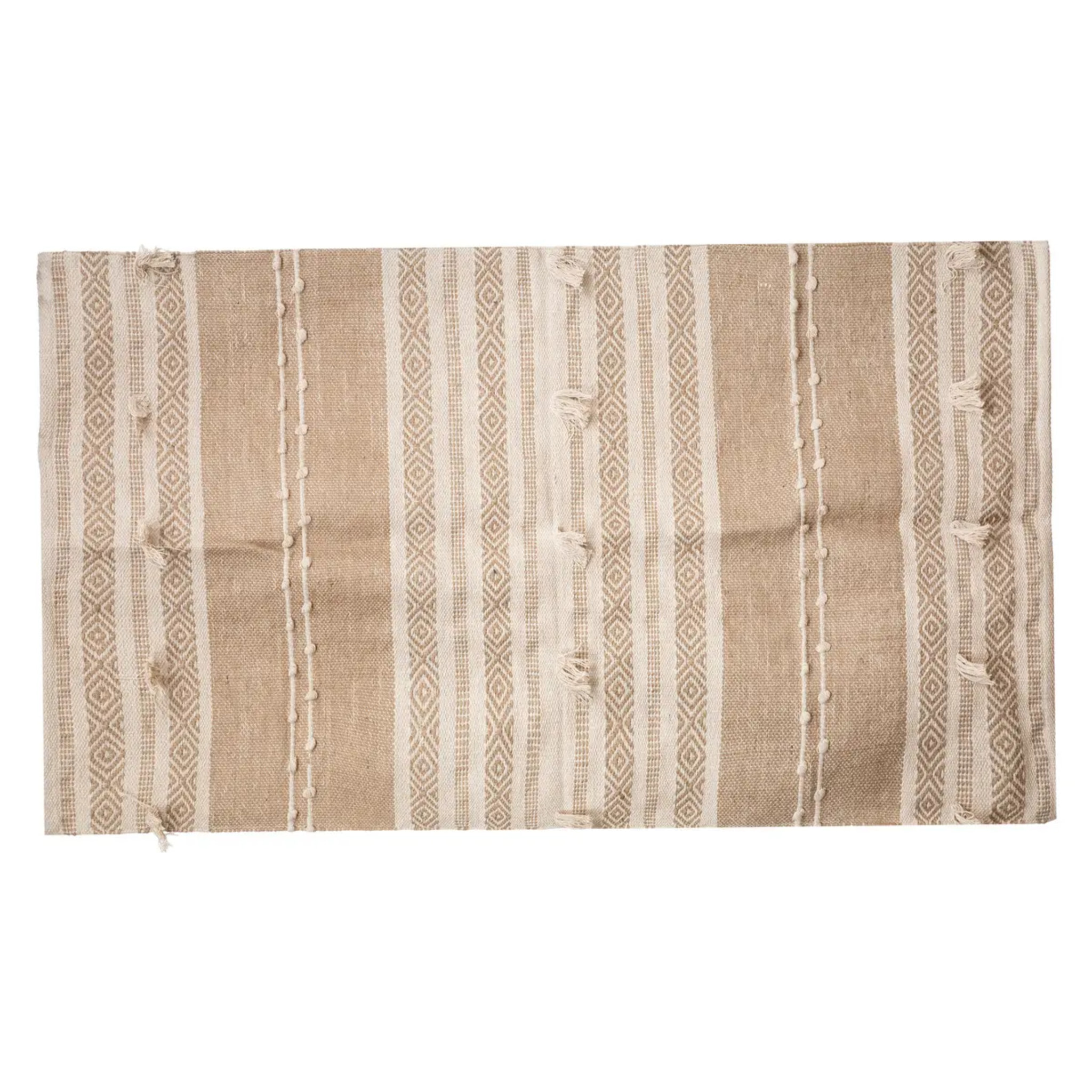 Tapis - jute et coton - ivoire - 90x150 cm