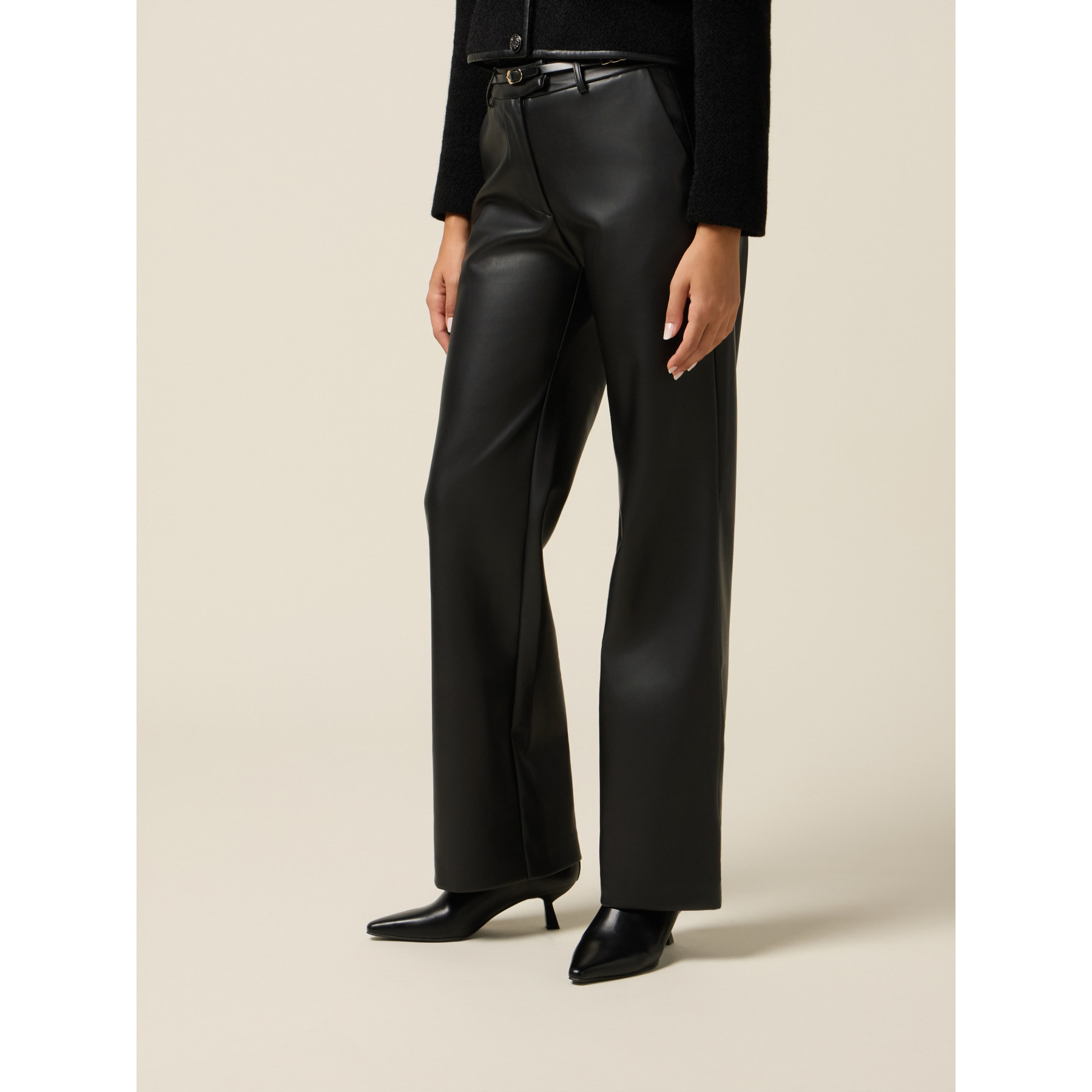 Oltre - Pantaloni in tessuto sintetico - Nero