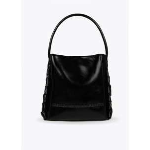Borsa shopper con dettagli laterali