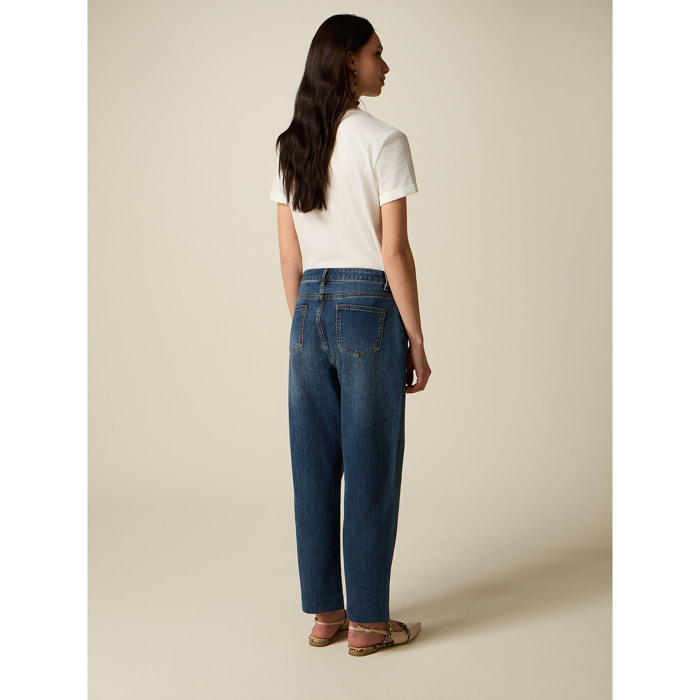 Oltre - Jeans cropped boyfit - Azul