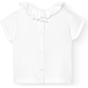 Camiseta bebé manga corta cuello volante