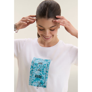 T-shirt con stampa colorata floreale