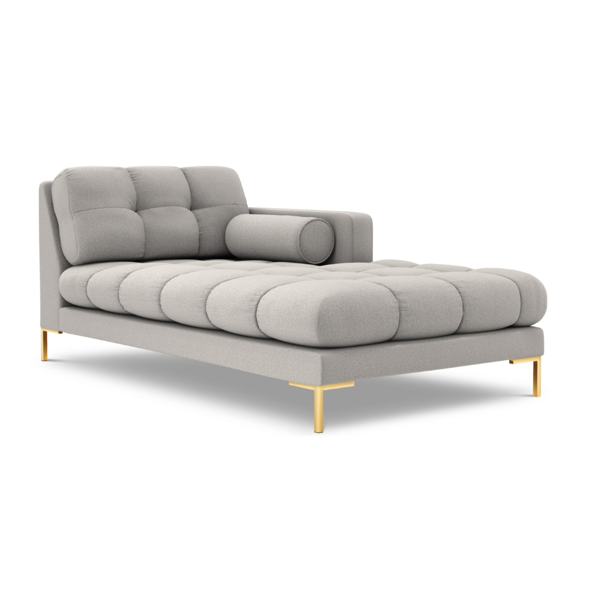 Méridienne droite "Bali" en tissu structurel gris clair
