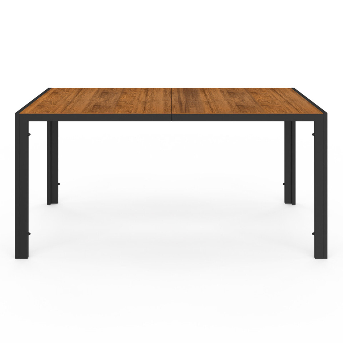 Ensemble repas Timbia 6 places verre trempé effet bois