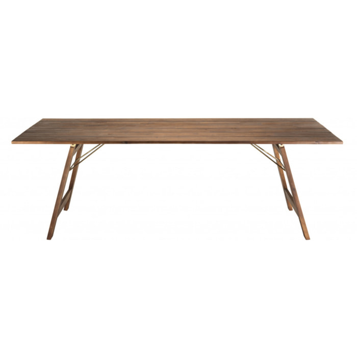 VICTOIRE - Table de jardin 6/8 personnes rectangulaire pliante 220x90 cm en bois acacia huilé