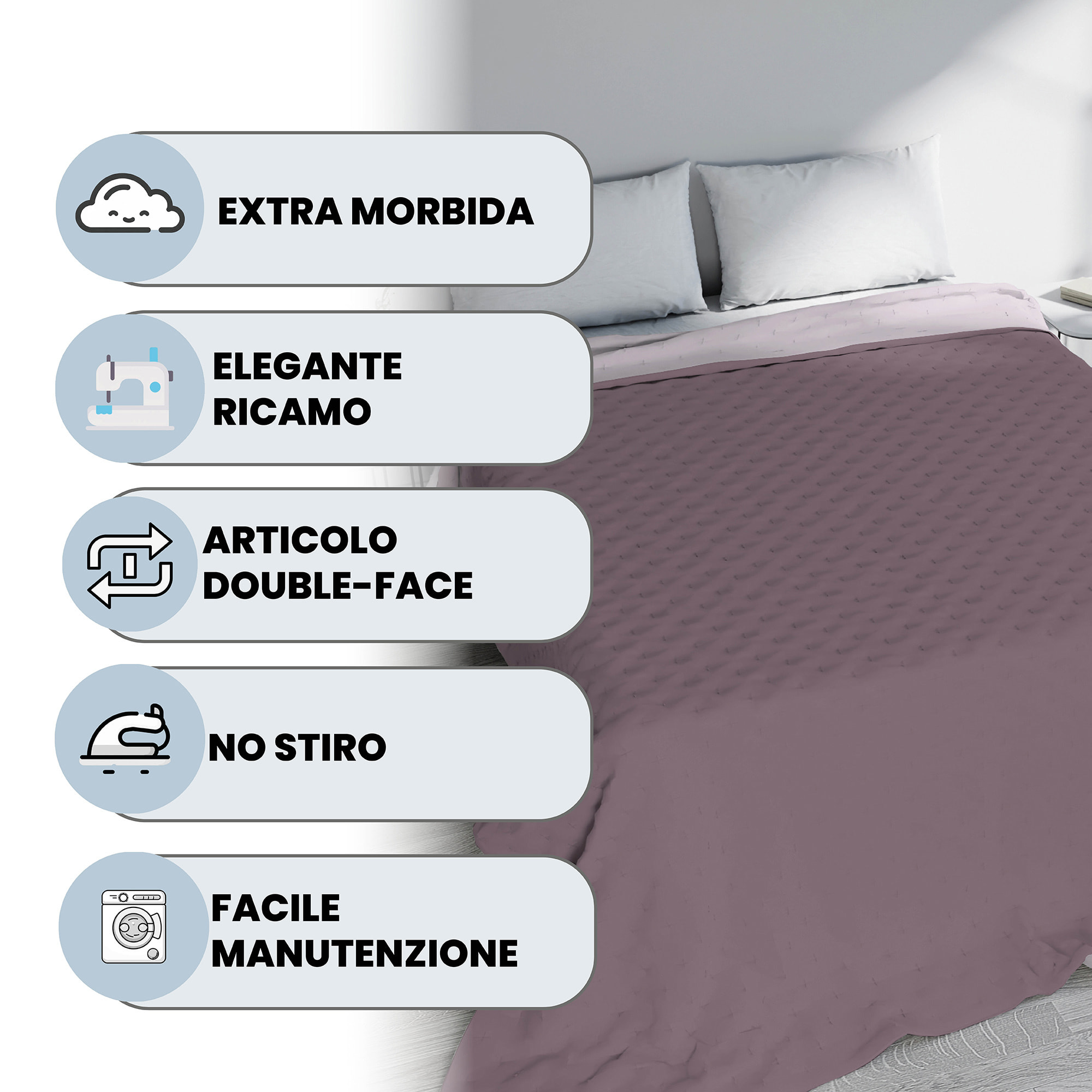 TRAPUNTINO WATER WASHED - 100% Microfibra