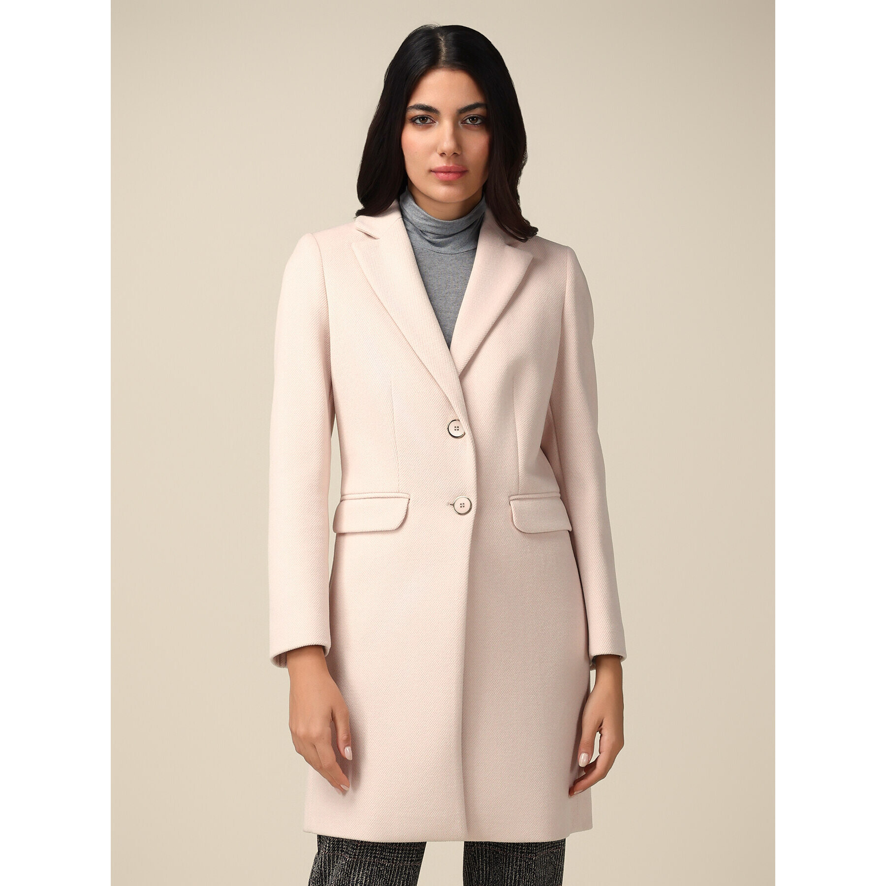 Oltre - Cappotto monopetto con tasche - Rosa