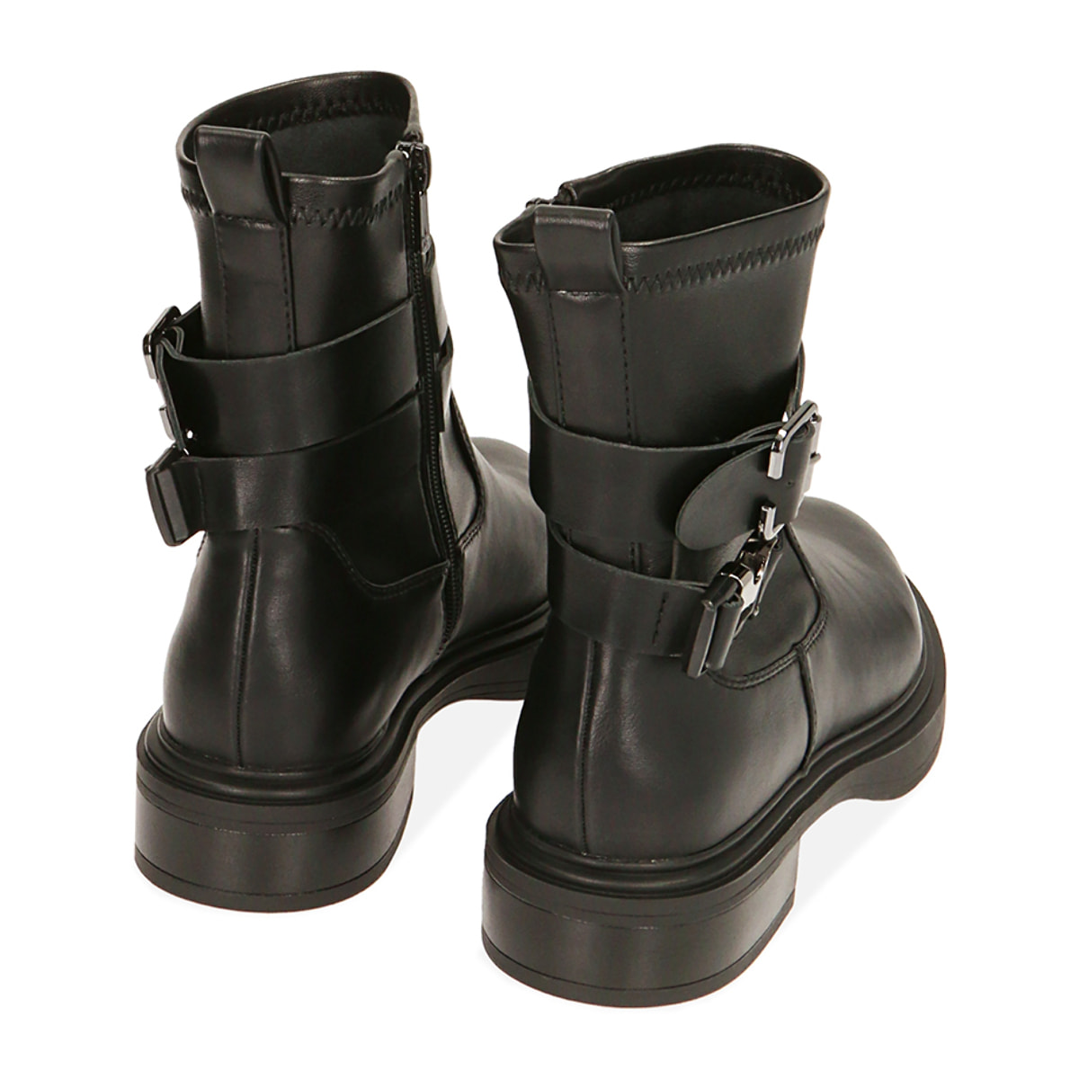 Ankle boots neri con cinghie