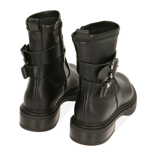 Ankle boots neri con cinghie