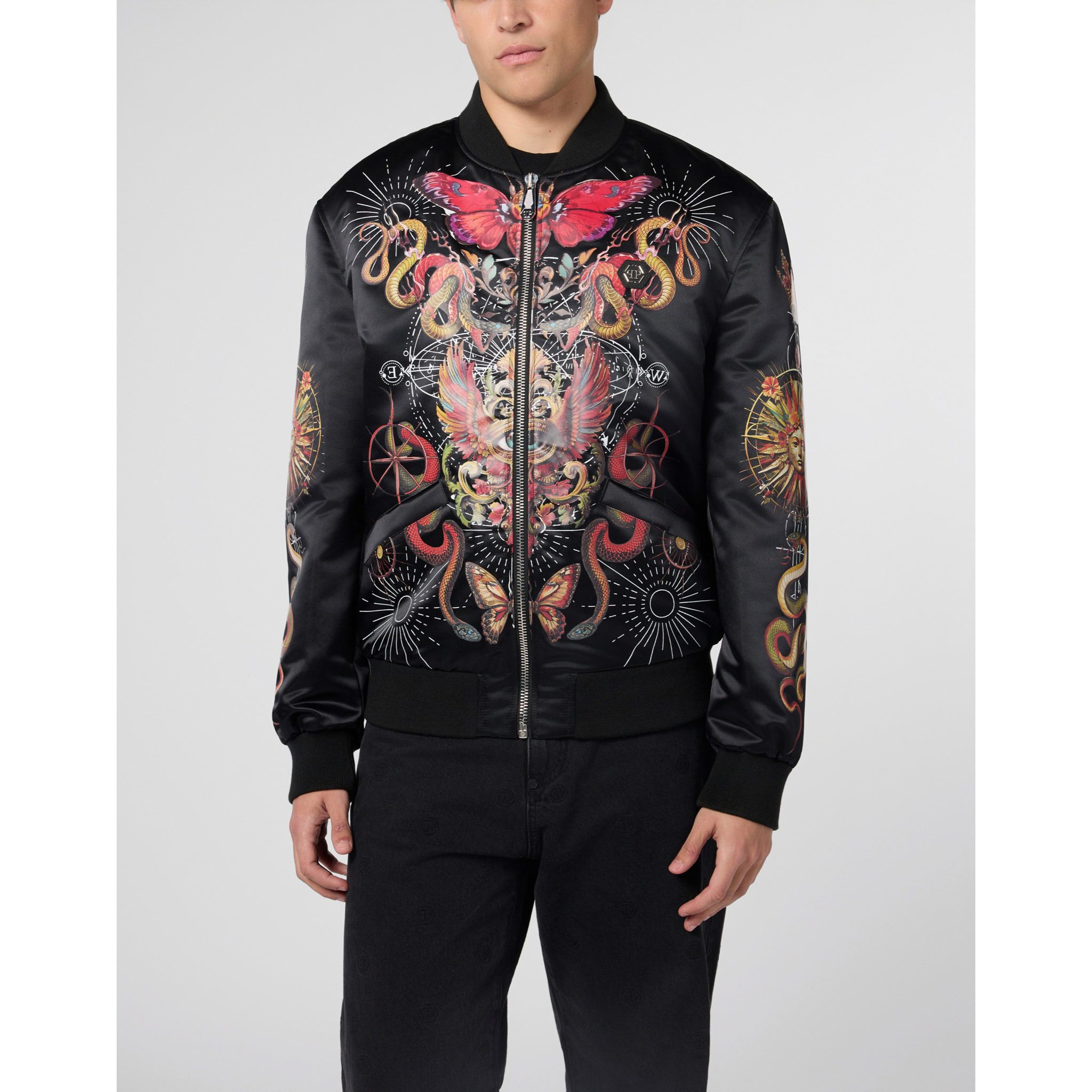 PHILIPP PLEIN Printed Nylon Bomber Tattoo