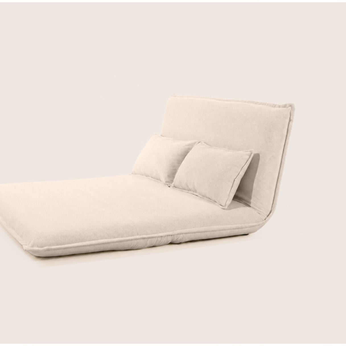 Candice - Banquette 2 places convertible clic-clac en velours côtelé - Beige