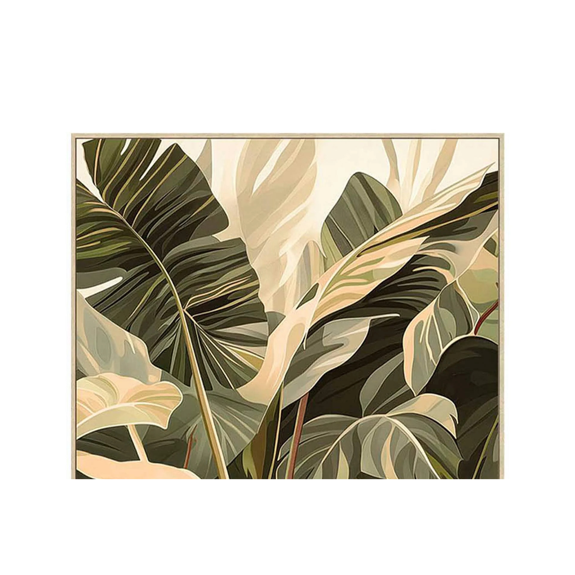 Cuadro Hojas 50% Pintado A Mano 83x4x123 Cm