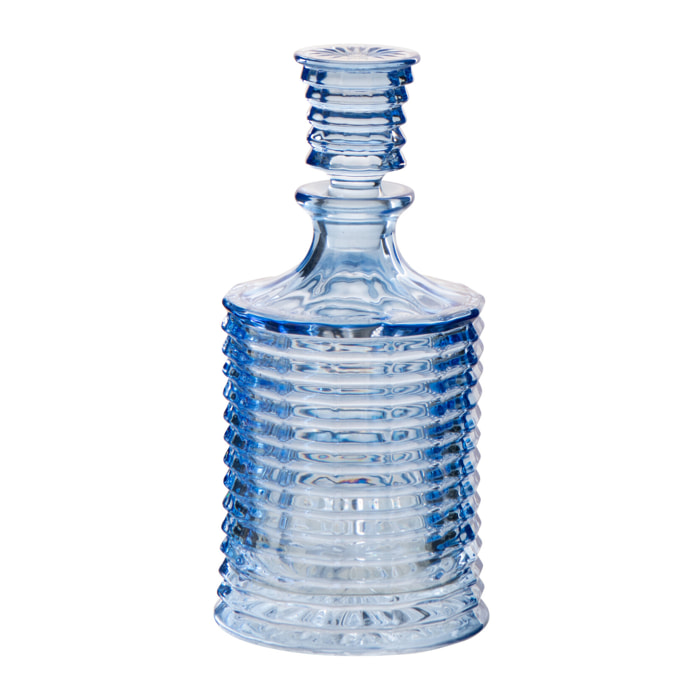 J-Line Carafe Cotelé - verre - bleu clair