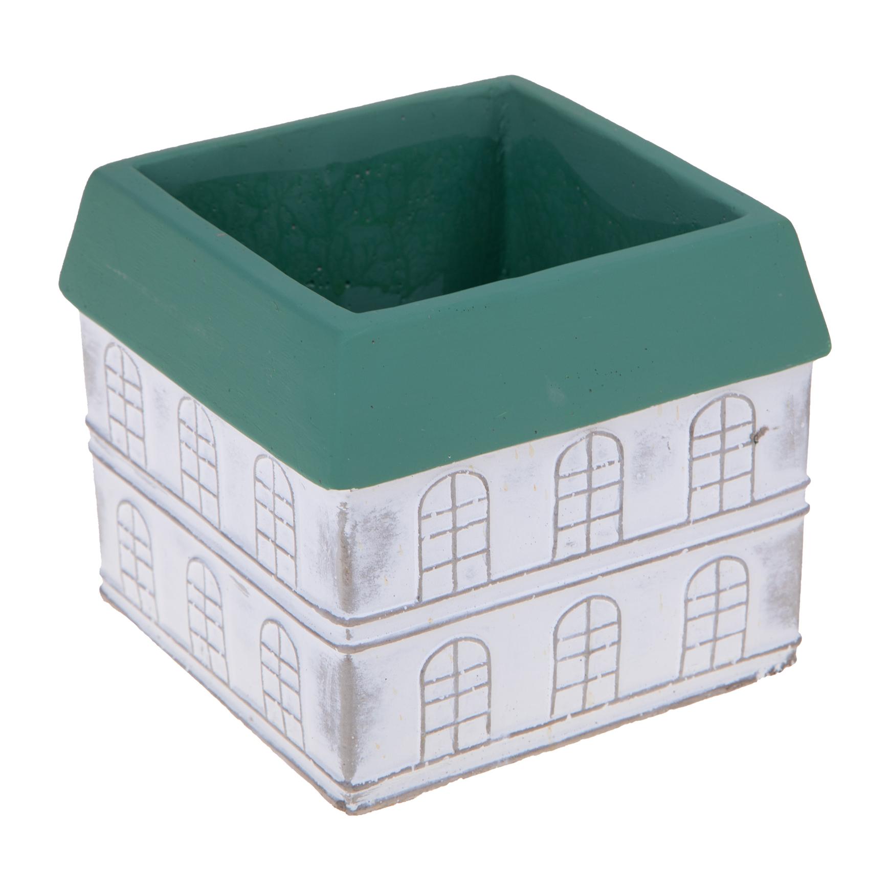 Vaso Casetta 16X16Xh.14 Cm - Pezzi 3 - 16X14X16cm - Colore: Bianco - Bianchi Dino - Decori Casa E Complementi