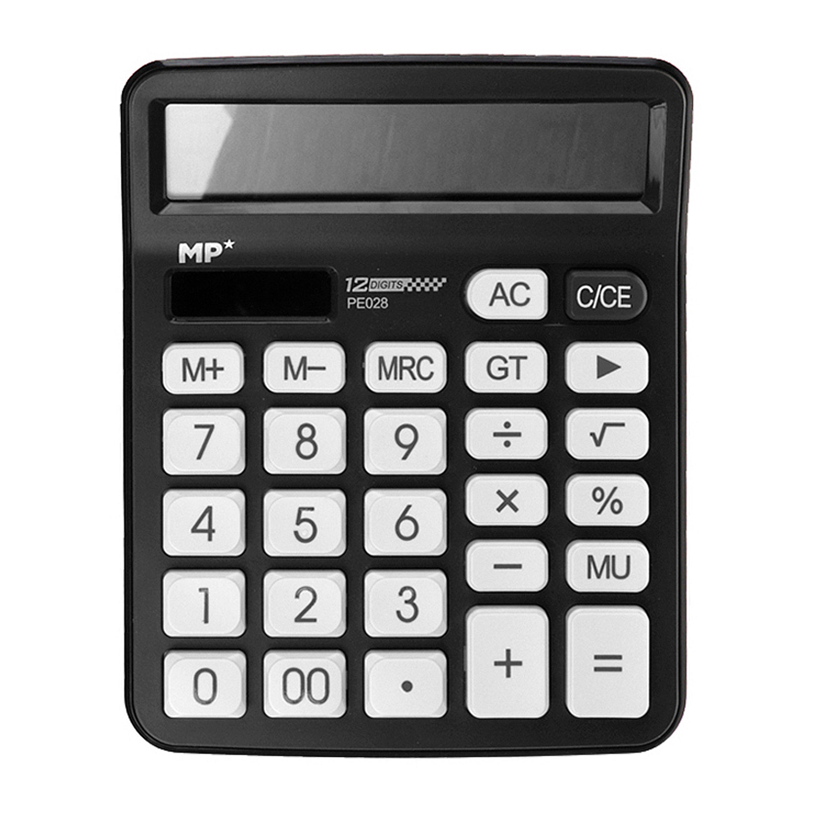 CALCULADORA SOLAR Y PILAS NEGRO