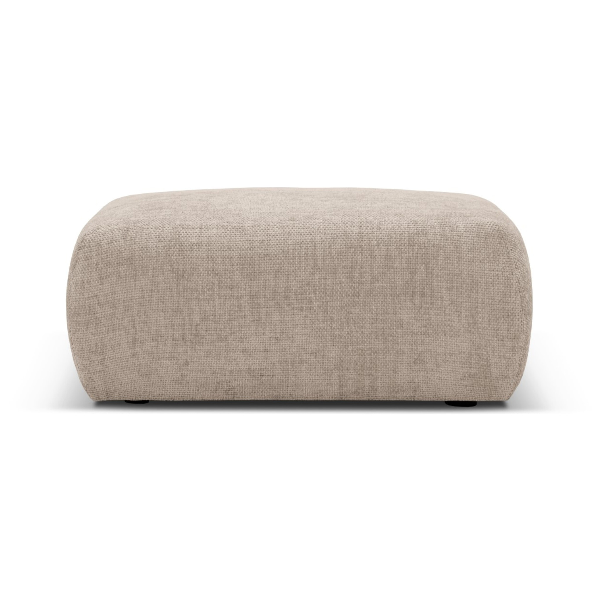 Pouf "Matera" en chenille beige